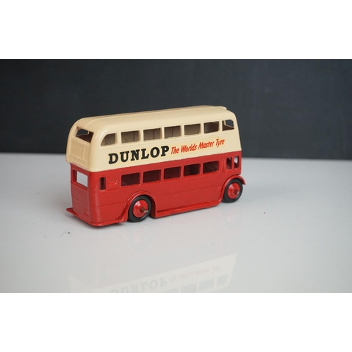 1084 - Ten play worn Dinky diecast buses to include FRench Autobus Parisien Somua Panhard, 4 x 290 Dunlop, ... 