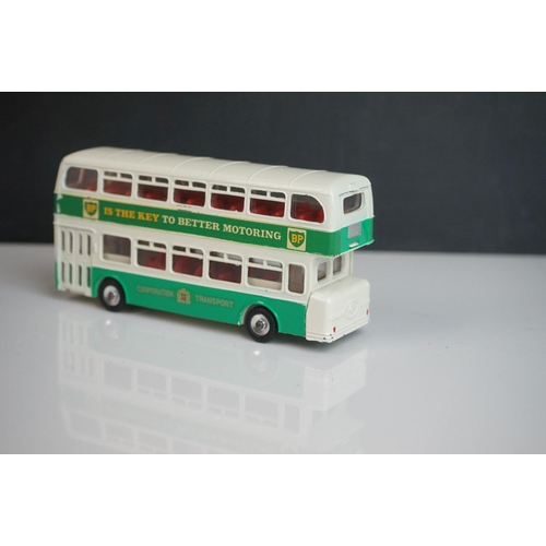 1084 - Ten play worn Dinky diecast buses to include FRench Autobus Parisien Somua Panhard, 4 x 290 Dunlop, ... 