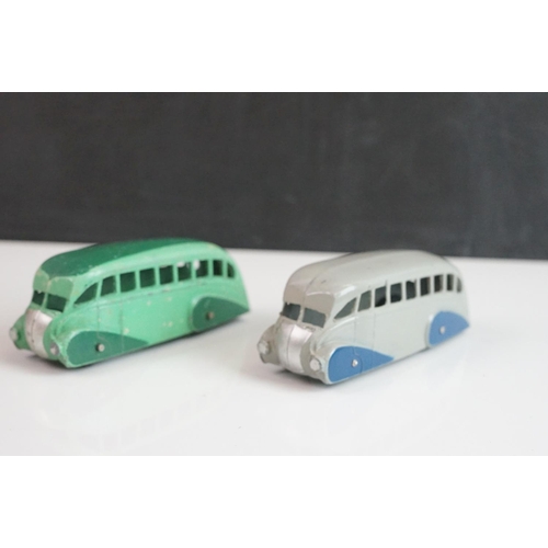 1085 - Seven Dinky diecast buses to include 2 x Luxury Coach (red & cream), 2 x Observation Coach, 2 x earl... 