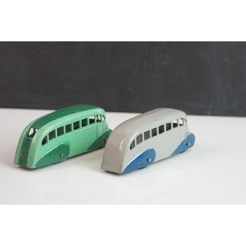 1085 - Seven Dinky diecast buses to include 2 x Luxury Coach (red & cream), 2 x Observation Coach, 2 x earl... 