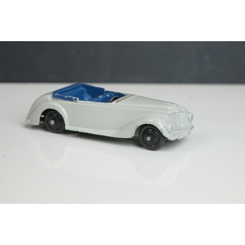 1087 - 13 Mid 20th C Dinky play worn diecast models to include Vanguard x 2, Chrysler, Armstrong Siddeley, ... 