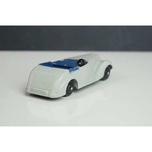 1087 - 13 Mid 20th C Dinky play worn diecast models to include Vanguard x 2, Chrysler, Armstrong Siddeley, ... 