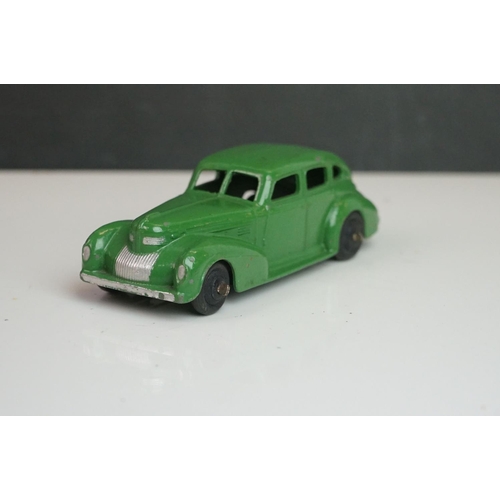 1087 - 13 Mid 20th C Dinky play worn diecast models to include Vanguard x 2, Chrysler, Armstrong Siddeley, ... 