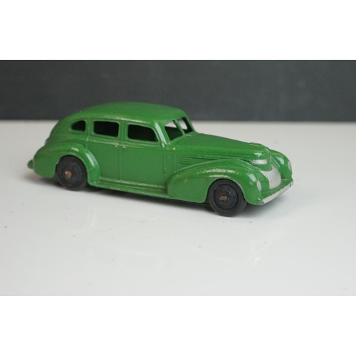 1087 - 13 Mid 20th C Dinky play worn diecast models to include Vanguard x 2, Chrysler, Armstrong Siddeley, ... 