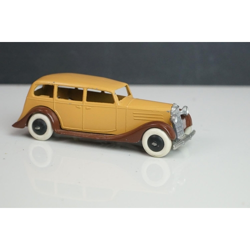 1087 - 13 Mid 20th C Dinky play worn diecast models to include Vanguard x 2, Chrysler, Armstrong Siddeley, ... 