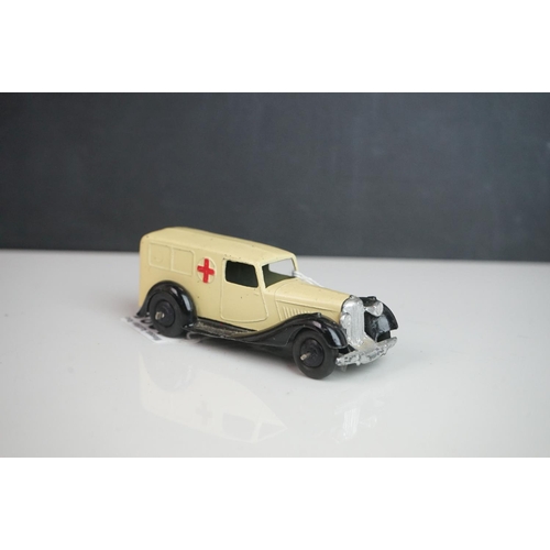 1089 - Six mid 20th C Dinky emergency service diecast models to include 2 x Daimler Ambulance, Ambulance, a... 