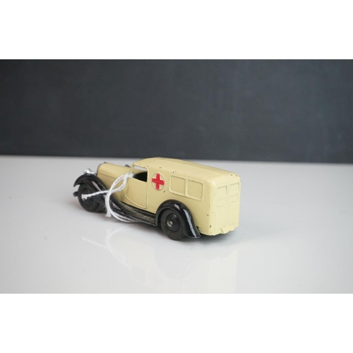 1089 - Six mid 20th C Dinky emergency service diecast models to include 2 x Daimler Ambulance, Ambulance, a... 