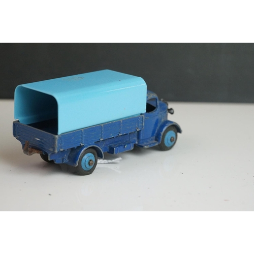 1090 - 11 Early-mid 20th C play worn Dinky diecast models to include 30J Austin, Dodge, Dublo Flatbed Truck... 