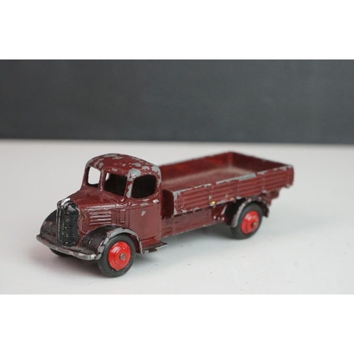 1090 - 11 Early-mid 20th C play worn Dinky diecast models to include 30J Austin, Dodge, Dublo Flatbed Truck... 