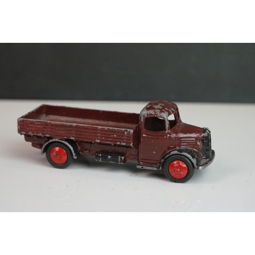 1090 - 11 Early-mid 20th C play worn Dinky diecast models to include 30J Austin, Dodge, Dublo Flatbed Truck... 