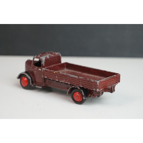 1090 - 11 Early-mid 20th C play worn Dinky diecast models to include 30J Austin, Dodge, Dublo Flatbed Truck... 