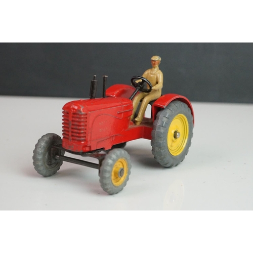 1092 - Three Dinky diecast tractors featuring 2 x Massey Harris & 301 Field Marshall plus 3 x Dinky farming... 