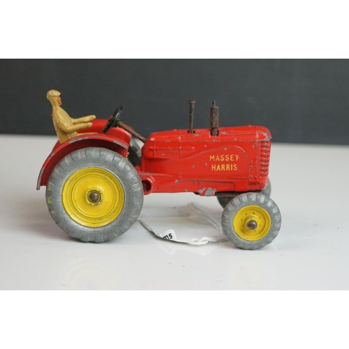 1092 - Three Dinky diecast tractors featuring 2 x Massey Harris & 301 Field Marshall plus 3 x Dinky farming... 