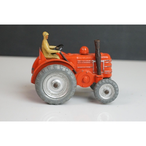 1092 - Three Dinky diecast tractors featuring 2 x Massey Harris & 301 Field Marshall plus 3 x Dinky farming... 