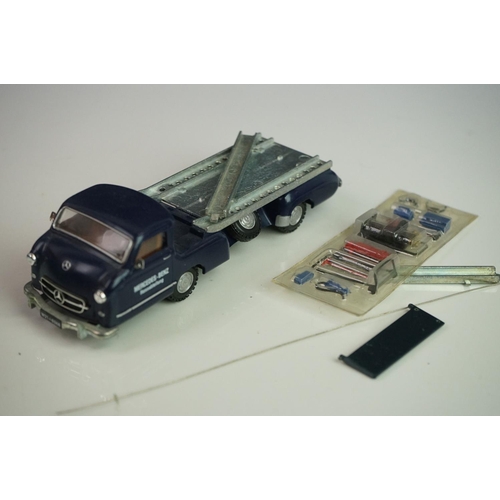 1094 - Four diecast / plastic car transporters to various condition to include Corgi Major Ecurie Ecosse Ra... 