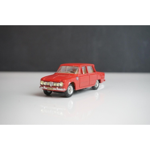 1096 - Two boxed French Dinky 514 Alfa Romeo Giulia 1600 TI diecast models in red, diecast good with some p... 