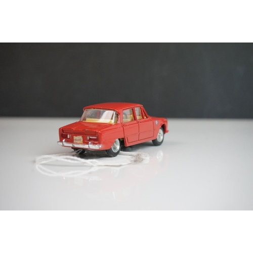 1096 - Two boxed French Dinky 514 Alfa Romeo Giulia 1600 TI diecast models in red, diecast good with some p... 