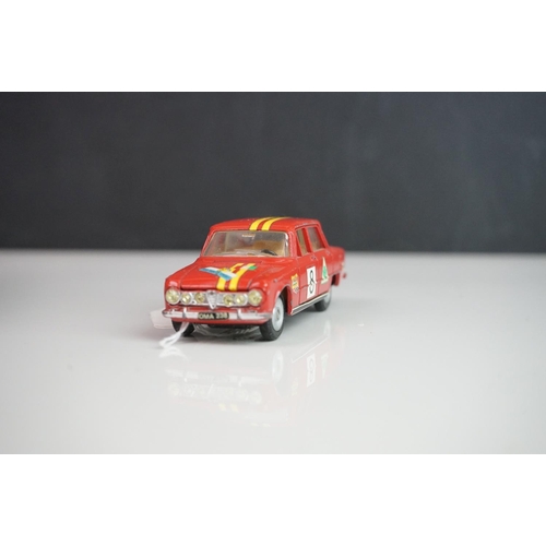 1096 - Two boxed French Dinky 514 Alfa Romeo Giulia 1600 TI diecast models in red, diecast good with some p... 