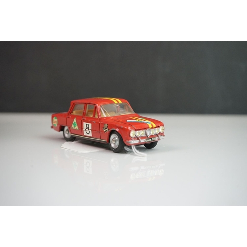 1096 - Two boxed French Dinky 514 Alfa Romeo Giulia 1600 TI diecast models in red, diecast good with some p... 