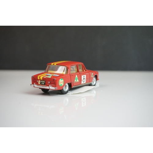 1096 - Two boxed French Dinky 514 Alfa Romeo Giulia 1600 TI diecast models in red, diecast good with some p... 