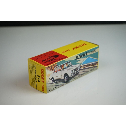 1096 - Two boxed French Dinky 514 Alfa Romeo Giulia 1600 TI diecast models in red, diecast good with some p... 