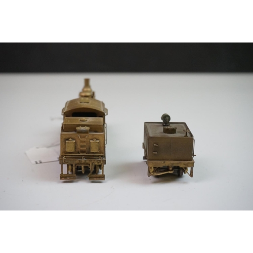 111 - Boxed United Scale Models HO gauge Climax Geared brass locomotive and tender (Japan), unpainted, mod... 