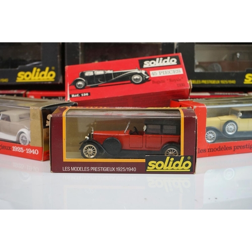 1111 - 20 Boxed / cased Solido Age d'or diecast models featuring various boxes, diecast excellent, boxes gd