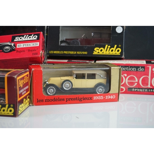 1111 - 20 Boxed / cased Solido Age d'or diecast models featuring various boxes, diecast excellent, boxes gd