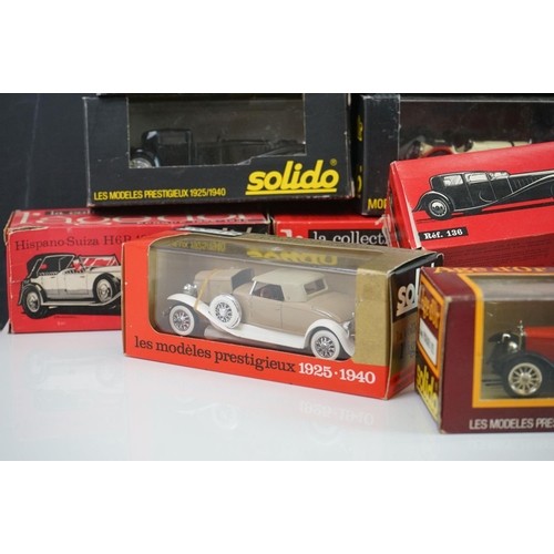 1111 - 20 Boxed / cased Solido Age d'or diecast models featuring various boxes, diecast excellent, boxes gd