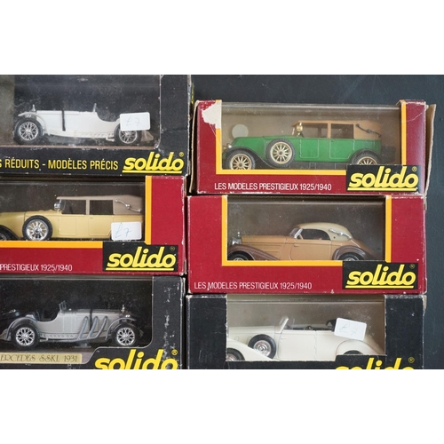 1111 - 20 Boxed / cased Solido Age d'or diecast models featuring various boxes, diecast excellent, boxes gd