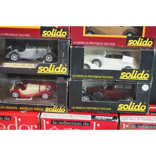 1111 - 20 Boxed / cased Solido Age d'or diecast models featuring various boxes, diecast excellent, boxes gd