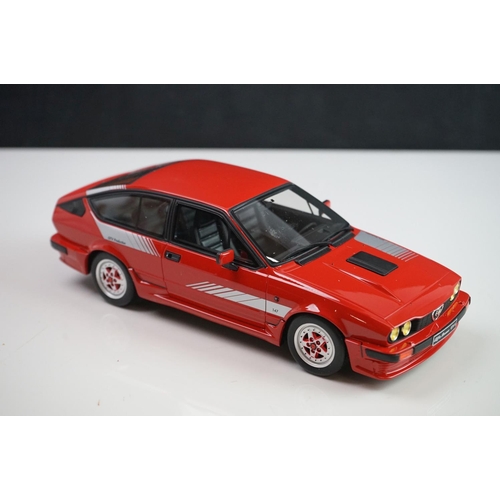 1114 - Boxed 1/18 Otto Models OT295 Alfa Romeo GTV6 1984 red diecast model, excellent