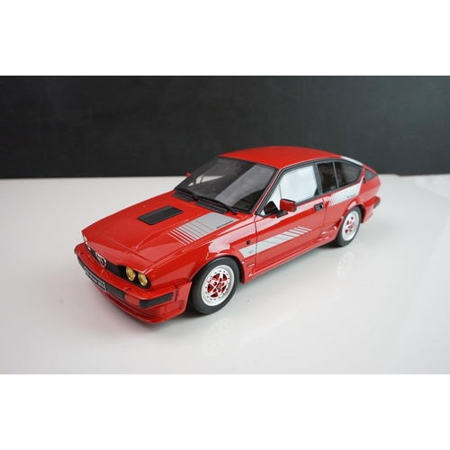 1114 - Boxed 1/18 Otto Models OT295 Alfa Romeo GTV6 1984 red diecast model, excellent