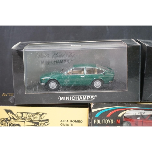 1125 - Two boxed 1:43 Pauls Model Art Minichamps & 3 x Palitoys Alfa Romeo diecast models, diecast excellen... 