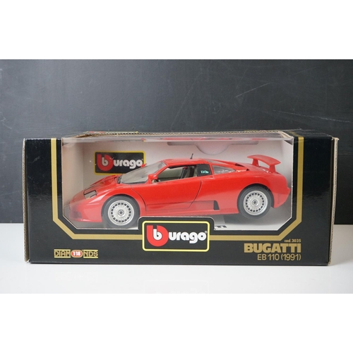 1132 - 13 x Boxed 1:18 scale Burago diecast models to include 3015 Mercedes Benz 300 SL (1954), 3025 Dodge ... 