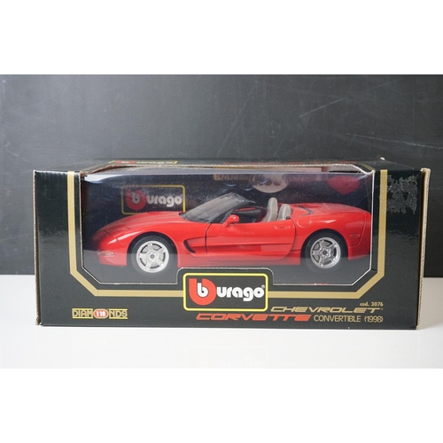 1132 - 13 x Boxed 1:18 scale Burago diecast models to include 3015 Mercedes Benz 300 SL (1954), 3025 Dodge ... 