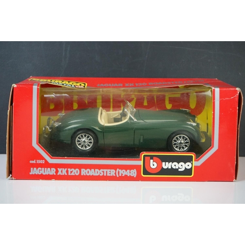 1133 - Five  boxed 1:24 scale Burago diecast models to include 0510 Ferrari 250 GTO (1962), 3 x 1502 Jaguar... 