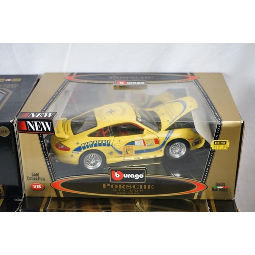 1137 - Ten boxed Buargo 1:18 scale diecast models to include 3021 Porcshe 356B Coupe (1961), 3031 Porsche 3... 