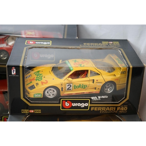 1138 - Seven boxed Buargo 1:18 scale diecast models to include 3011 Ferrari 250 GTO, 3019 Ferrari testaross... 