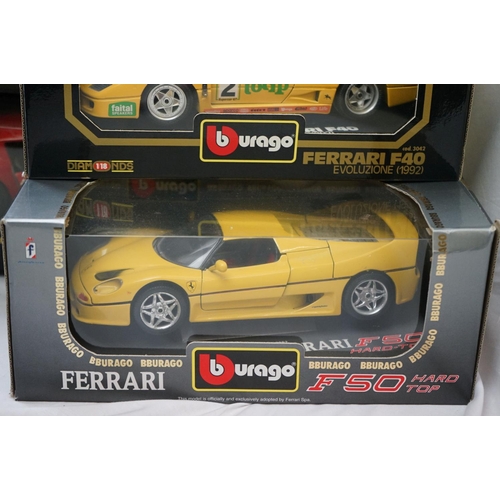 1138 - Seven boxed Buargo 1:18 scale diecast models to include 3011 Ferrari 250 GTO, 3019 Ferrari testaross... 