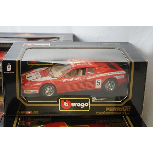 1138 - Seven boxed Buargo 1:18 scale diecast models to include 3011 Ferrari 250 GTO, 3019 Ferrari testaross... 