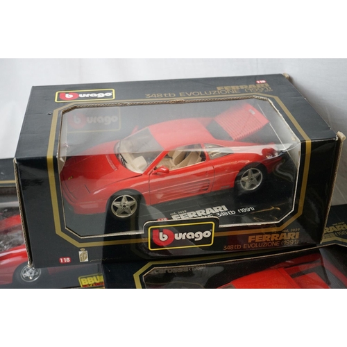 1140 - 11 x Boxed 1:18 scale Burago models to include 2 x  Ferrari testarossa (1984) (3004 and 3019), 3022 ... 