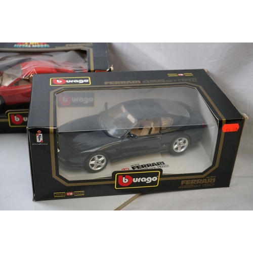 1140 - 11 x Boxed 1:18 scale Burago models to include 2 x  Ferrari testarossa (1984) (3004 and 3019), 3022 ... 