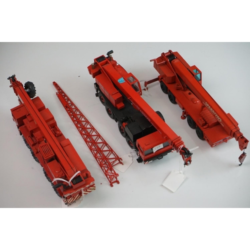 1143 - Three boxed 1:50 Conrad & NZG Liebherr diecast construction models all with Sparrows decals and in r... 