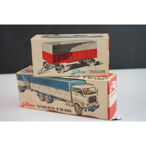 1144 - Two boxed Tekno diecast models to include 425 Volvo FB88 (with tin plate cover) and 452 Trailer (wit... 