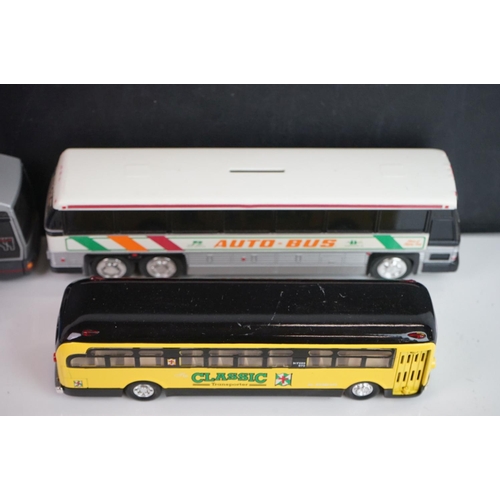 1147 - 22 x Playworn diecast buses featuring NZG, Matchbox, Majorette, Lledo, etc