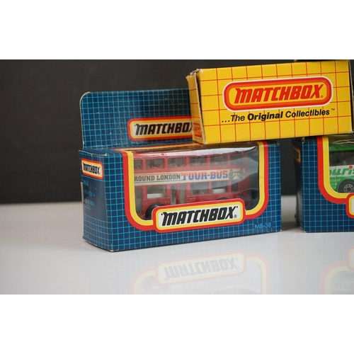 1150 - Six boxed Matchbox diecast models to include 66 Greyhound Bus, MB-31 Rolls Royce Silver Cloud II, MB... 