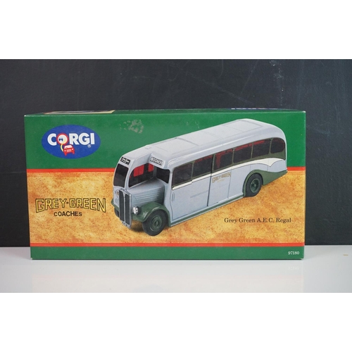 1152 - Nine boxed Corgi diecast models to include  97181 Timpsons AEC Regal Coach, 97069 Whittle's Burlingh... 