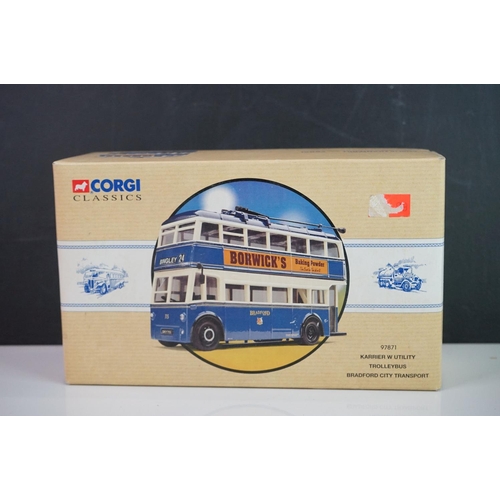 1152 - Nine boxed Corgi diecast models to include  97181 Timpsons AEC Regal Coach, 97069 Whittle's Burlingh... 