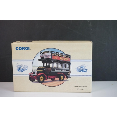 1152 - Nine boxed Corgi diecast models to include  97181 Timpsons AEC Regal Coach, 97069 Whittle's Burlingh... 